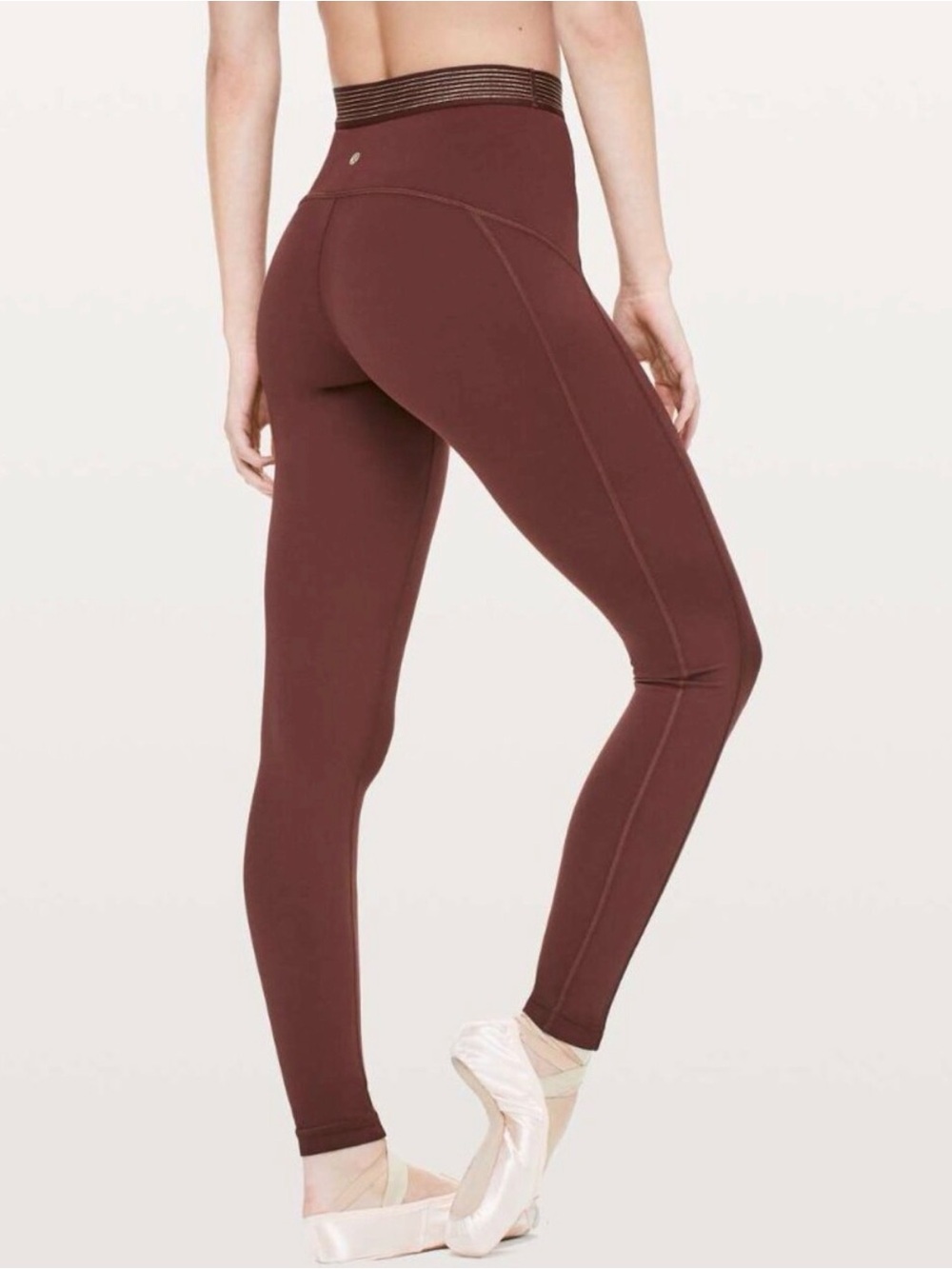 Lululemon Women’s Principal Dancer Golden Lining Tight Size 4 Maroon 28" Inseam
